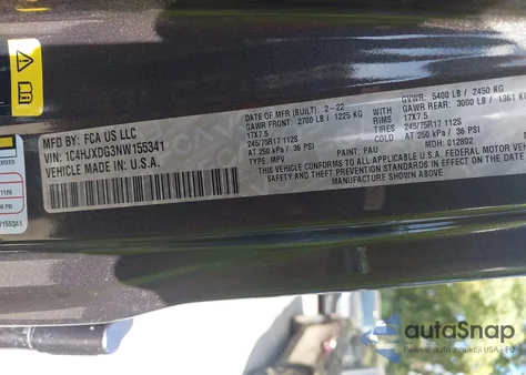 2022 Jeep Wrangler Unlimited Sport S 4X4 from USA, damaged, VIN 1C4HJXDG3NW155341